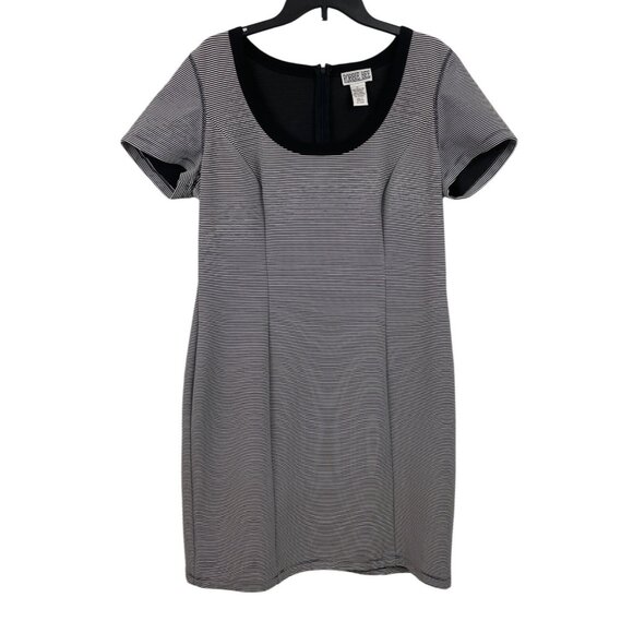 Robbie Bee Womens Black & White Striped Short Sleeve Dress Size XL - Picture 3 of 8